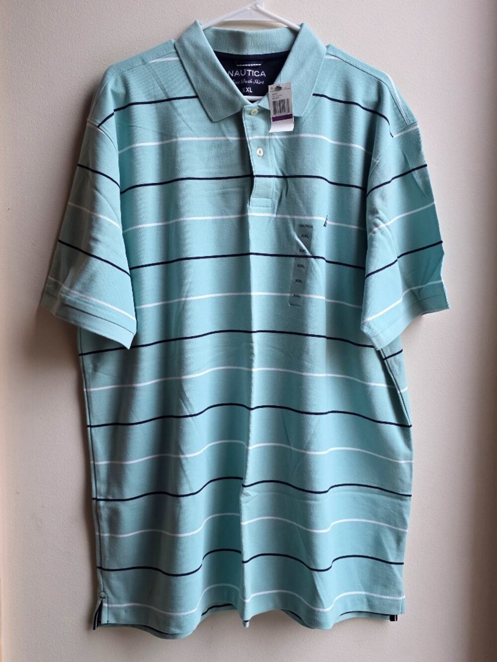 NWT Nautica Tru Deck Green/Blue Striped Polo Shirt Big & Tall Size XXL